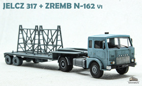 Jelcz 317 Ciągnik Siodłowy + Naczepa ZREMB N-162 - 1/87